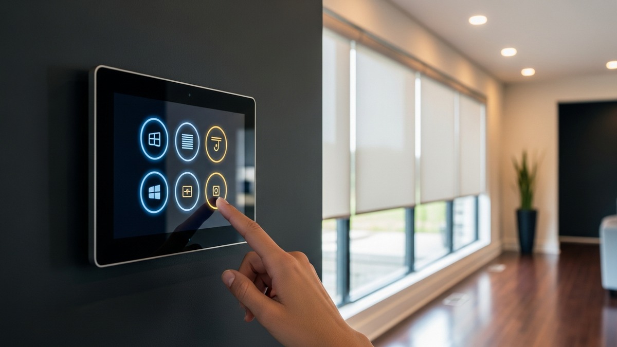 Smart home control panel for motorized shade automation