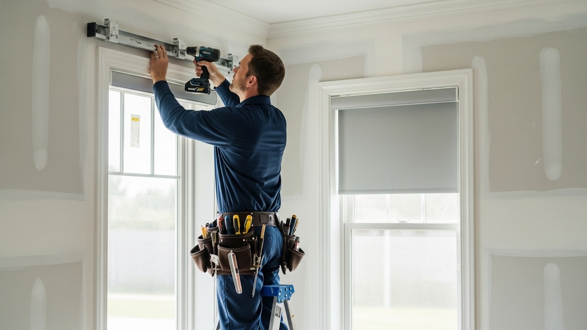 Professional motorized shade installation team in Las Vegas