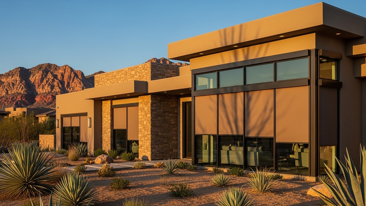 Motorized shades in Summerlin NV luxury home